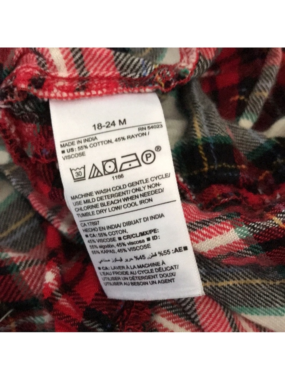 Old Navy 18-24 months Red Plaid Button-Front long sleeved Flannel Dress - Picture 4 of 4